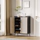 thumbnail image 4 of 5 - tier double - door woven chest of cajones in negra wood grain y natural wood: spacious home decor almacenamiento organizer, 4 of 10