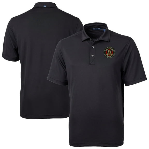 Men's-Cutter & Buck  Black Atlanta United FC Virtue Eco Pique Recycled Polo
