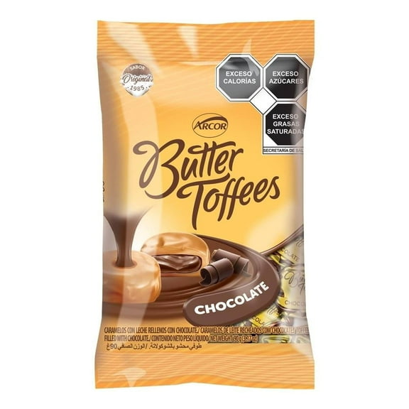 Caramelos Arcor Butter Toffees con leche y rellenos con chocolate 90 g