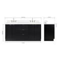 thumbnail image 4 of ARIEL Milan 72 Inch Double Rectangle Sink Bathroom Vanity with Carrara White Quartz Countertop 1.5 Inch in Black, 4 of 7