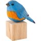 thumbnail image 1 of Figuras decorativas de pájaros tallados en madera - Estatuas de madera pintadas a mano - Regalos, 1 of 7
