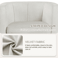 thumbnail image 4 of Alden Design Upholstered Velvet Accent Chair for Livingroom, Beige, 4 of 11