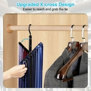 Tie Rack Hanger, EEEkit Tie Rack Holder with 20 Hooks Non-Slip Clips, 360 Degree Swivel, Space Saving Plastic Tie Organizer