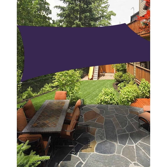 Pure Darkorchid Sun Sail Shades Rectangle Canopy,Sunlight Block Heavy Duty Curved Backyard Shade Cover, Simple Solid Color Waterproof Sun Shades for Patios Garden Pergola Outdoor 14'x18'