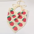 thumbnail image 3 of Knitted Spring Triangle Headband Girls Strawberry Adjustable Crochet Head Scarf, 3 of 3