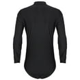 thumbnail image 7 of Raenseen Men's Sparkly Rhinestones Latin Dance Shirt Leotard V Neck Long Sleeve Figure Skating Black M, 7 of 7
