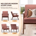 thumbnail image 2 of NEW Mid-Century Modern Chair, Living Room Chair with Solid Wood Frame, Accent Chair Extra-Thick Backrest, Wingback Chair for Bedroom, Reading Room, Living Room, Lounge Chair Indoor, 2 of 7