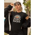 thumbnail image 3 of 2020 Sucks Shirt Funny Quarantine Graphic Rainbow Women T-Shirt XX-Large Gray, 3 of 6