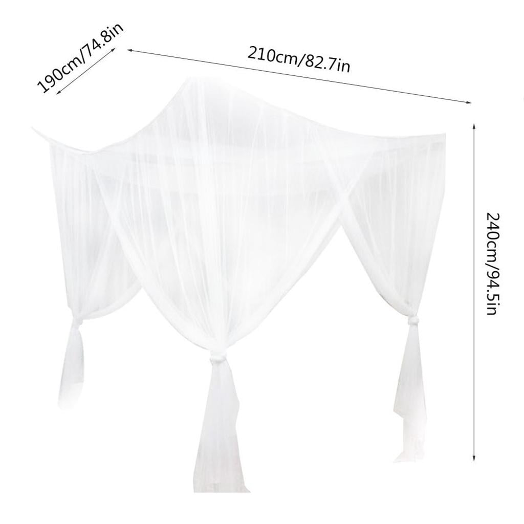 Canopy Bed Corner Net for , White, 210x190x24cm