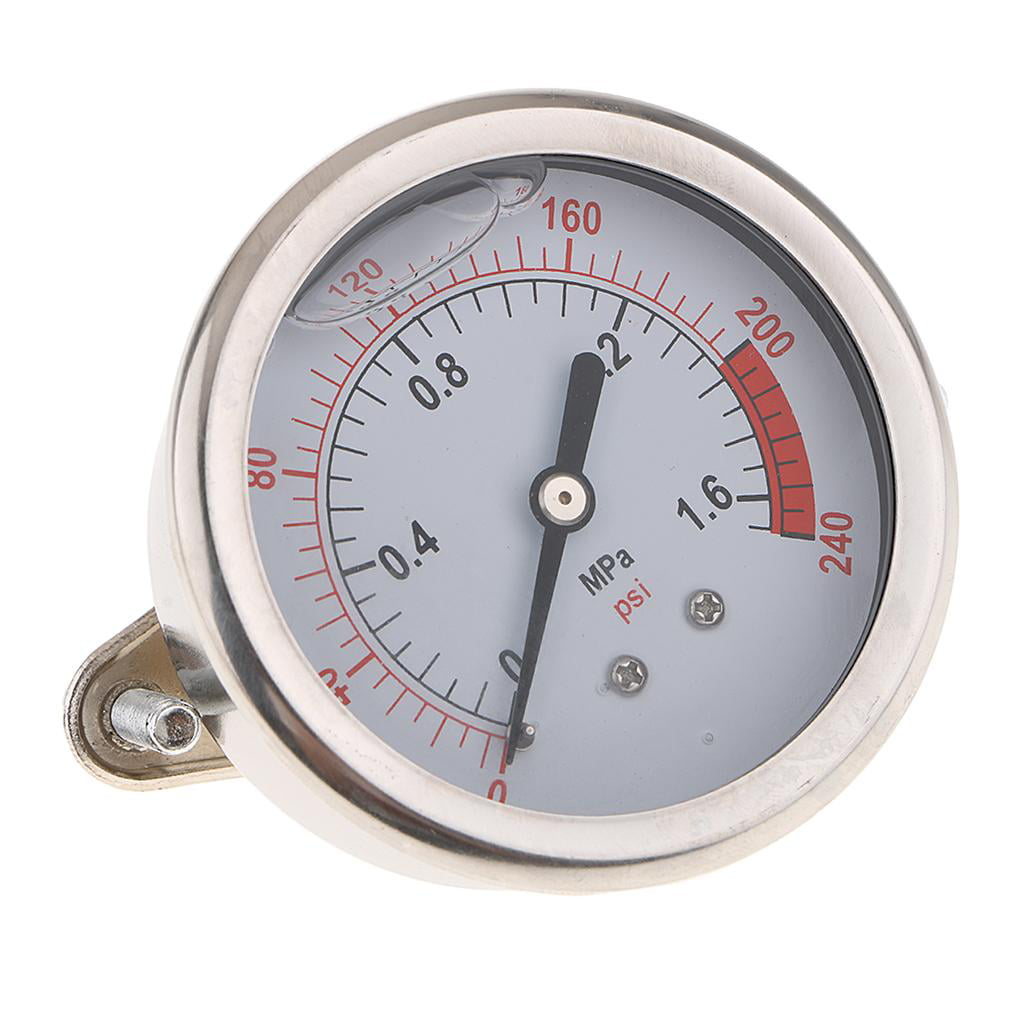 Pressure Gauge Manometer Hydraulic Gauge Tester 0.6MPA 2.16"Face side mount 