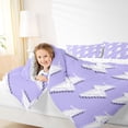 thumbnail image 3 of Erosebridal Abstract Lightning Pattern Twin Comforter Sets,Purple And White Bedding Set For Girls Boys, Reversible 2-Piece, 3 of 7