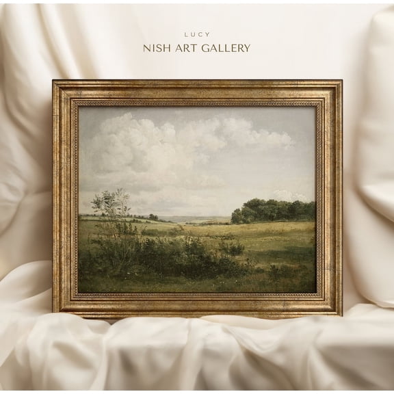 Vintage Landscape Ornate Gold Wall Art Print
