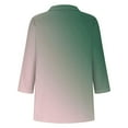 thumbnail image 4 of Swstbby Liquidation d'Économies d'Automne! Hauts d'Automne pour Femmes Grande Taille, T-shirt Imprimé pour Femme Col en V à Revers Haut à Manches 3/4 Brun P, 4 of 5