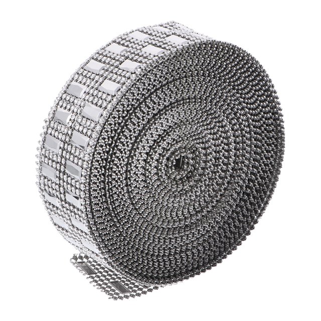 1 Rouleau Beau Ruban Diamant en Strass à 8 Rangées Ruban Scintillant Étincelant