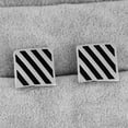 thumbnail image 3 of Gemelos Creative Striped para hombre, aleación, 1,6 cm × 1,6 cm, 3 of 3