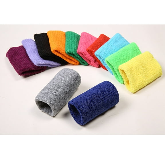 Stri 12pcs Colorful Wrist Sweatbands Athletic Cotton Terry Cloth Wristbands for Gym Sports (Random Color)