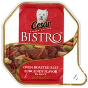 CESAR Canine Cuisine Bistro Oven Roasted Beef Burgundy Flavor Adult Dog Food Tray, 3.5 Oz.