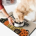 thumbnail image 2 of Halloween Pumpkin Pet Food Mat Absorbent Water Non-Skid 17x30 Inch Cat Food Mat Pumpkin Skull Bat Spider Cat Mat for Food EcoFriendly Durable Pet Placemat, 2 of 7