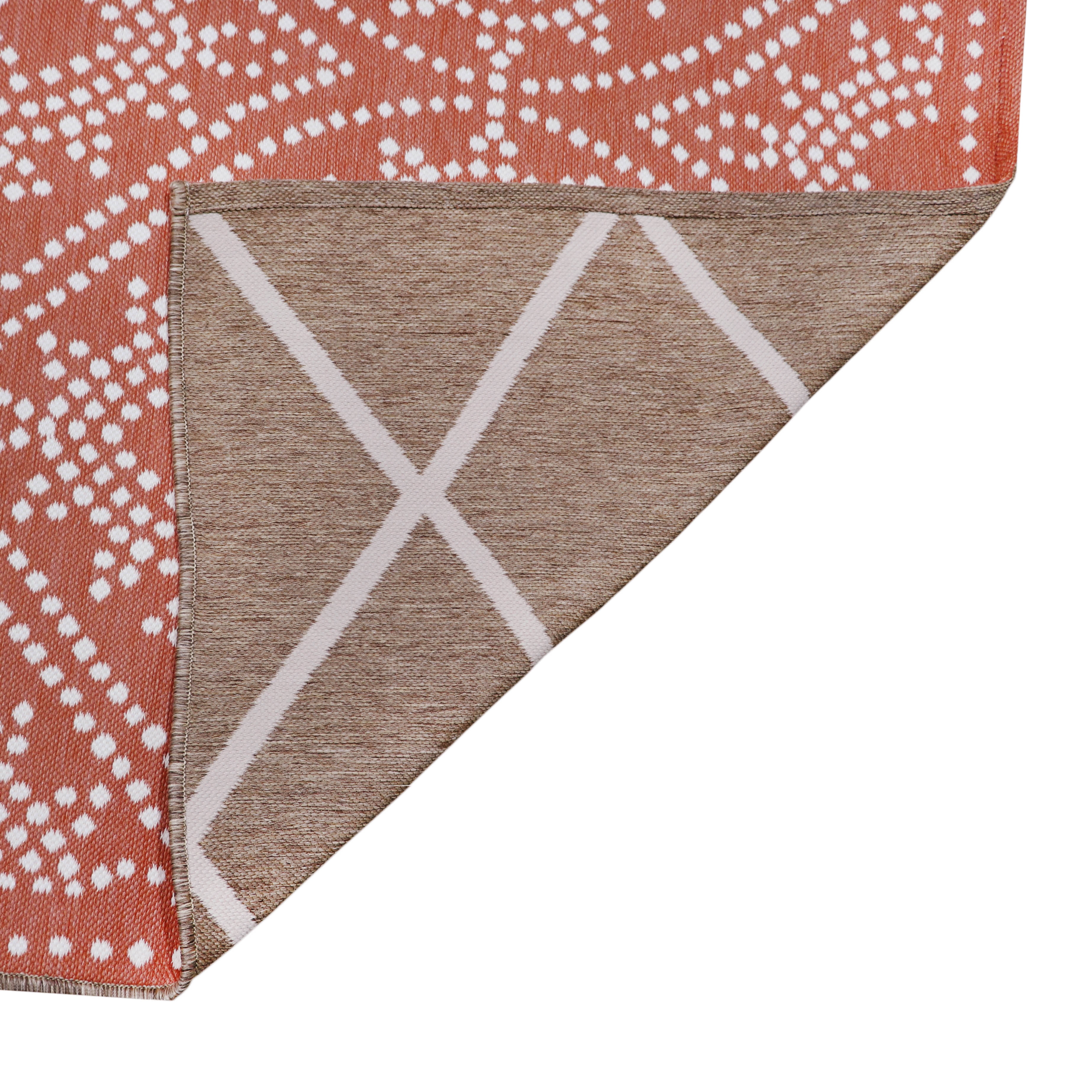 Better Homes & Gardens Linen Rust Medallion Outdoor Tapestry Woven Outdoor Rugs, 5' x 7', Reversible