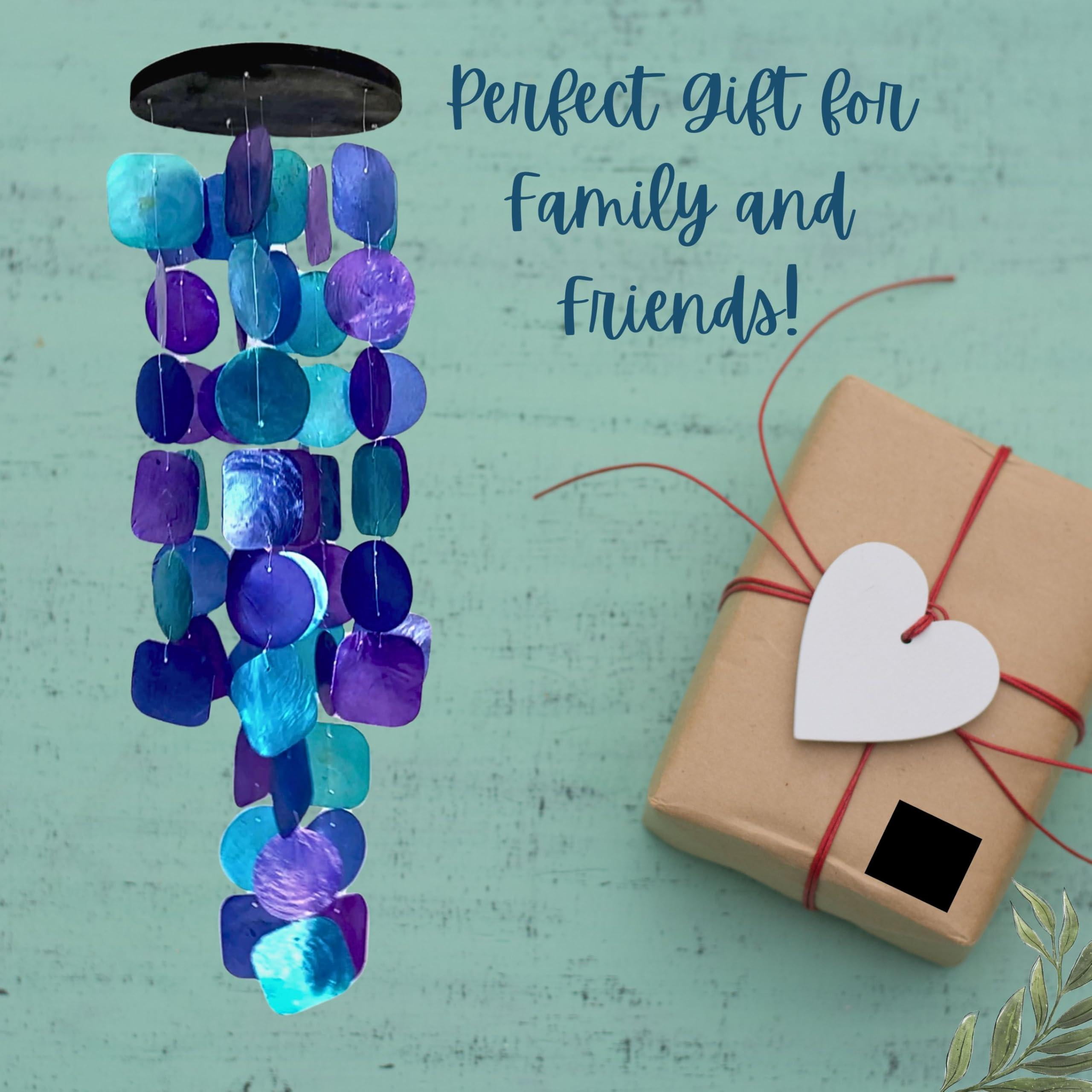 20414 Wind Chimes Outdoor  Garden Decorations Musical Indoor/outside Windchimes Beach Breeze Gifts For Mom Gift All Occasions Purple Shells 27 Inch