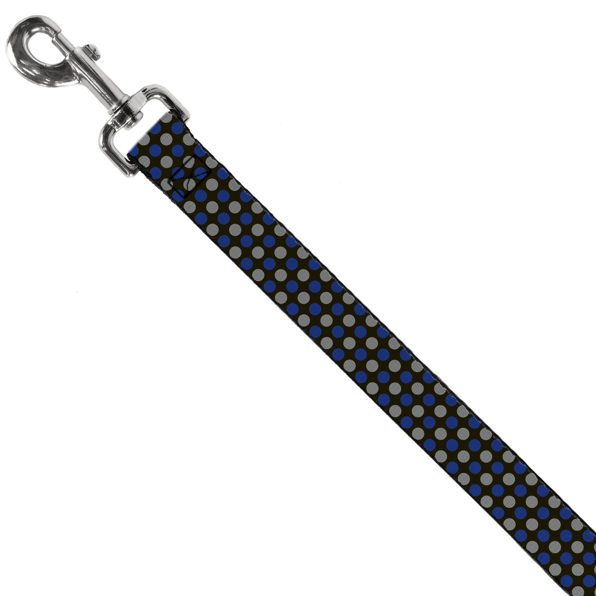 Buckle-Down Pet Leash, Dog Leash, Mini Polka Dots Black Blue Gray, 6 Feet Long 1.0 Inch Wide