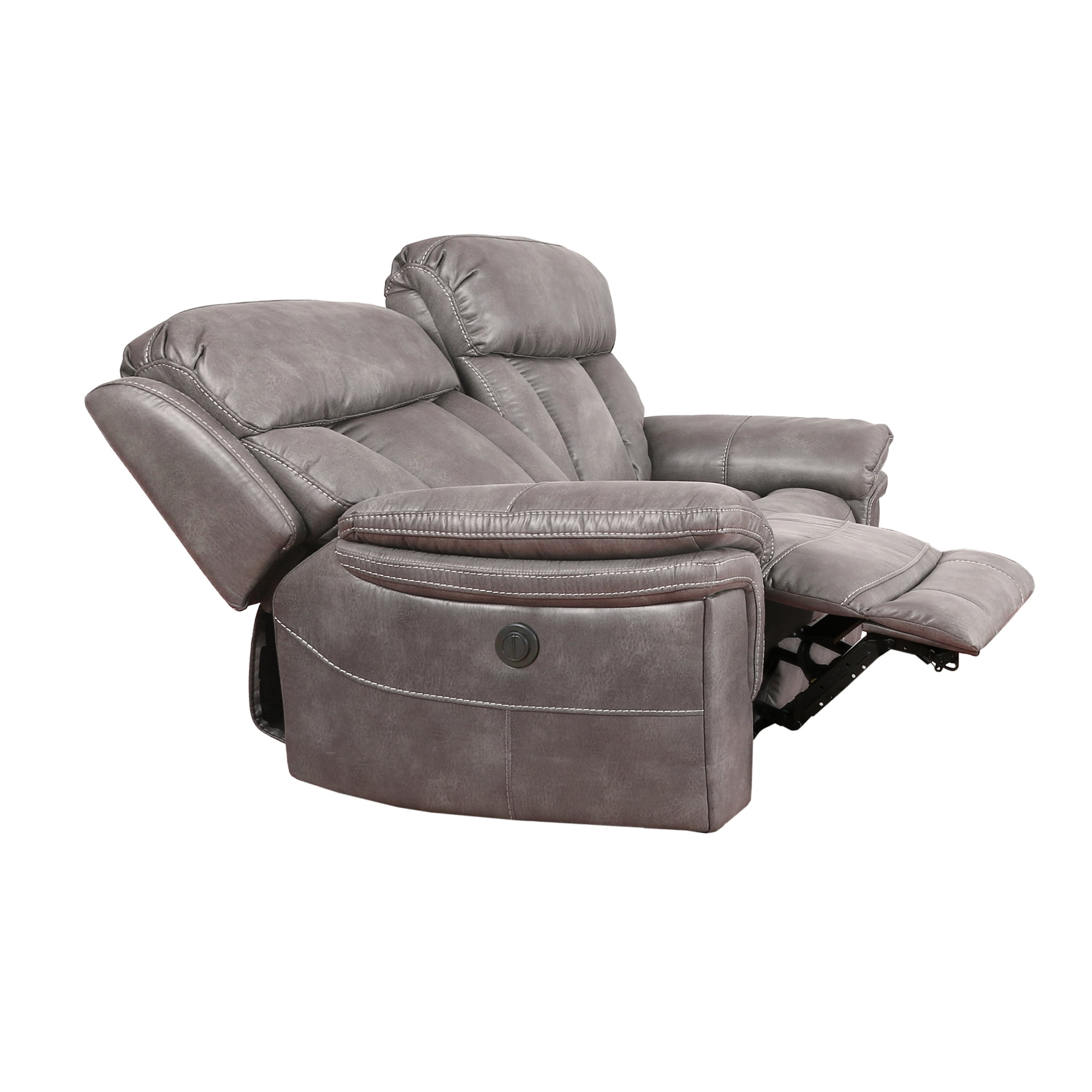 Estelle Power Loveseat in Gunmetal Fabric