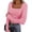 *B-Pink, variant on ClodeEU Womens V Neck Half Button Down Long Sleeve Ribbed Knit Slim Fit Basic Tee ,Dressy Casual Shirts A-Gray,Womens Plus S