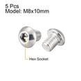 thumbnail image 2 of M8x10mm Machine Screws Hex Socket Round Head Screw 304 Stainless Steel Fasteners Bolts 5 pcs, 2 of 3