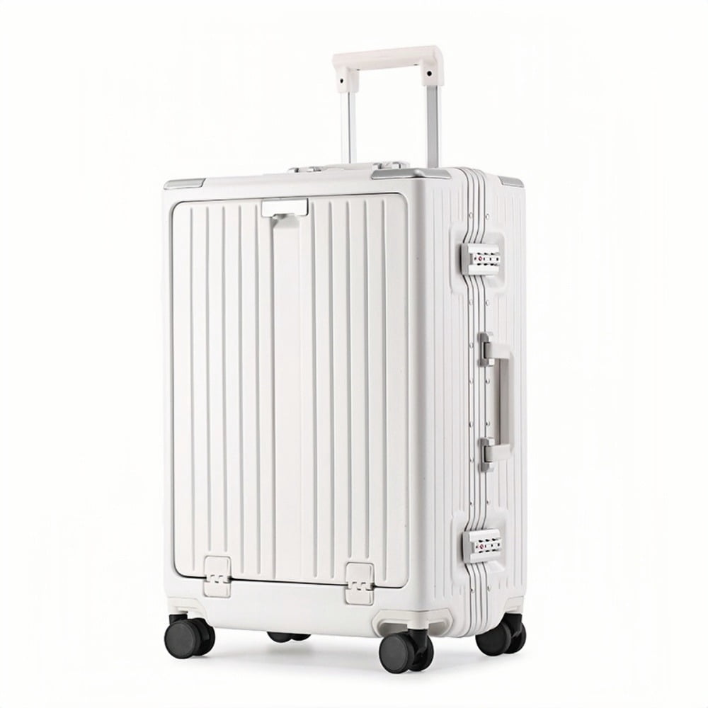 20-Inch Adult Carry On Suitcase with Wheels, Top Opening, Aluminum Frame, TSA Lock, Black