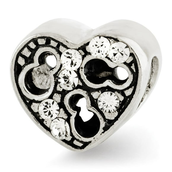 Reflection Beads Sterling Silver Reflections Kids Cut-out Heart & Preciosa Crystal Bead