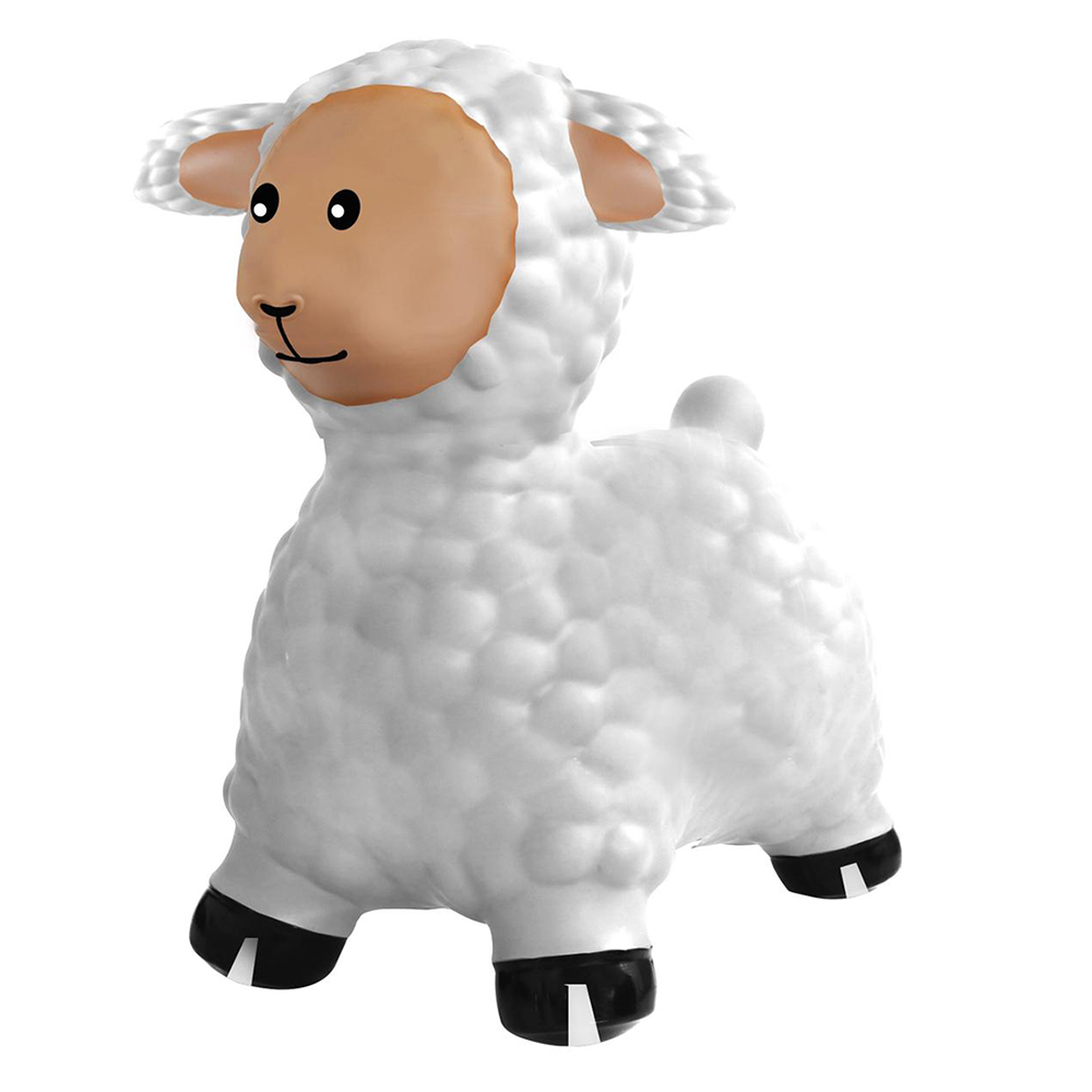 Hippity Hoppity Inflatable Jumping White Sheep, Ride on Rubber