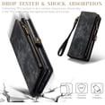thumbnail image 4 of Funda Billetera para Samsung Galaxy A54, Funda de Cuero con Cremallera en Folio, Billetera con Correa para Tarjetero, Muñequera, Funda Trasera Protectora Magnética Desmontable, 4 of 6