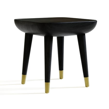 Mid-Century Modern Bob Side Table, End Table with Brass Accents, Hallway Contemporary Scandinavian Furniture, Living Room Accent Table
