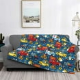 thumbnail image 2 of Bingfone Vehicles Cartoon with Funny Drivers,Animal Drivers Pattern Horizontal 240g Flannel Blanket, Soft and Wrinkle-resistant Sofa Blanket, Warm Single Blanket Suitable for Home and Travel-80"x60", 2 of 6