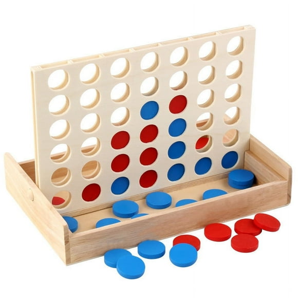 Giant 4 in a Row w/Travel Bag - Wooden Toy Connect 4 Game for Kids, Family & Adults - Outdoor/Indoor Giant Connect Four, 4 in a Row, Travel Games, Board Games for Adults & Kids_Special Gift
