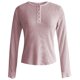 thumbnail image 5 of MHFRRA Camiseta de Manga Larga con Botones para Mujer, Blusa Holgada Informal, Estilo Sexy, Estilo Urbano Rosa, 5 of 5