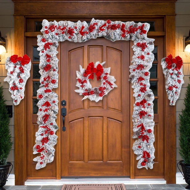Guirnalda de Navidad Adorno de guirnalda de Navidad para decoración del hogar de vacaciones (ratán de 1,5 m)