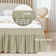 thumbnail image 5 of PiccoCasa Polyester Brushed Bed Skirt with Elastic Dust Ruffles 16" Drop, King Khaki, 5 of 8
