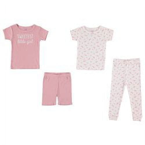 Cutie Pie Dreamers Baby Girl & Toddler Girl 4 PC Tight Fit Cotton Sleepwear Pajamas, Sizes 12 Months-4T 12M-4T
