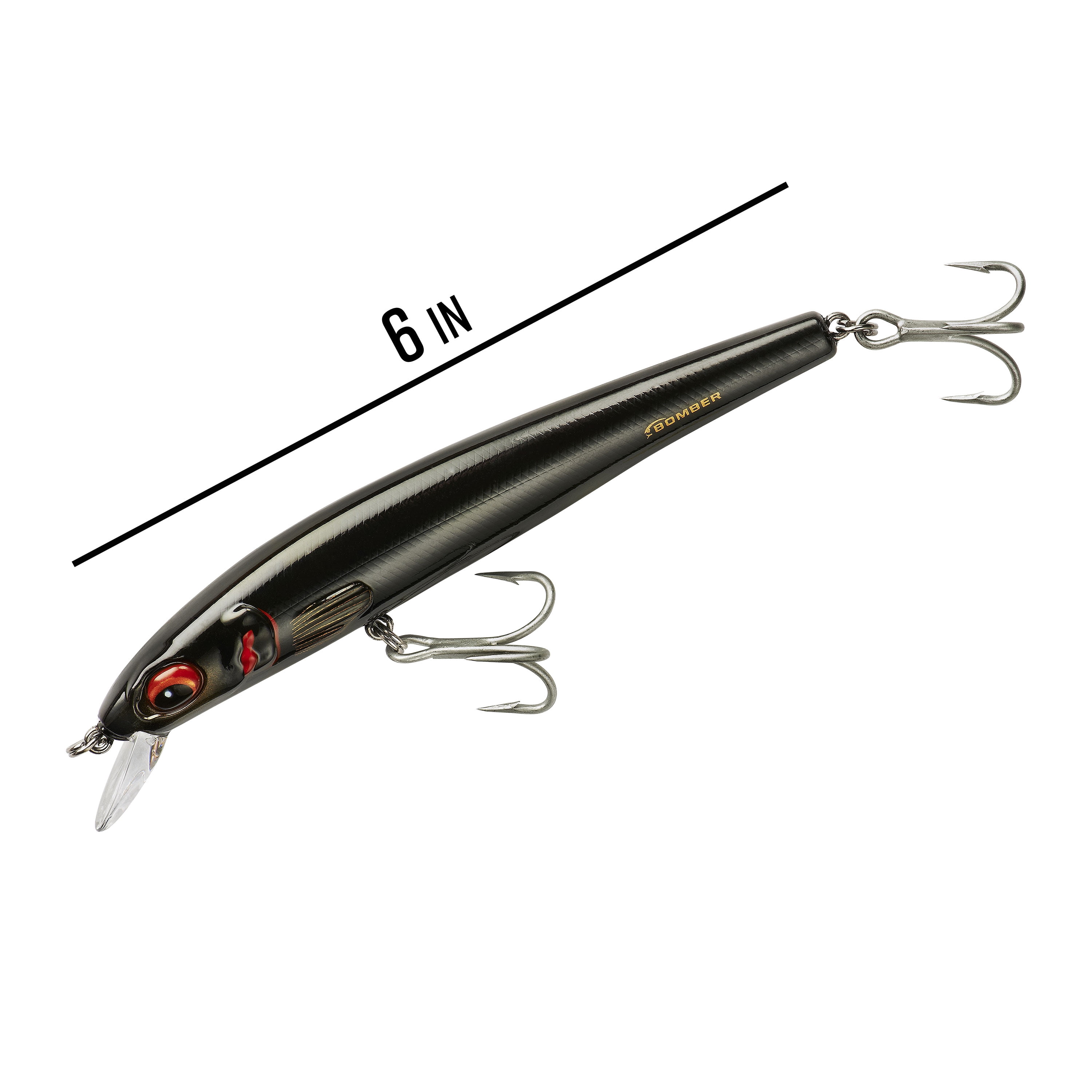 Bomber Long Shot Minnow Crankbait 6" Black 1 3/16 oz.