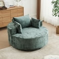 thumbnail image 3 of Leumius 55" Oversized Round Swivel Accent Chair,Upholstered Polyester 360 Degree Swivel Chair for Living Room, Bedroom, Lounge and Projection Room,Green, 3 of 9