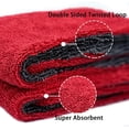 thumbnail image 4 of 2 Pack Car Drying Towel, Premium Microfiber Towels for Cars, 1000GSM, Edgeless Twisted Loop Design, No Streaks, Scratches, or Water Spot, Absorbent Wash Towel, 18" x 24" (Red&Grey) Red, 4 of 5