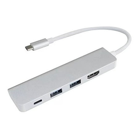 Mignova USB C Hub, 4 in 1 USB C Adapter with HDMI Port, Type C Charging Port, 2 USB 3.0, Aluminum USB-C Hub Compatible with MacBook Pro 2017/2018,HP