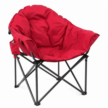 XgoodX Oversized Folding Camping Chairs Padded Moon Chair Saucer Recliner w/ Carry Bag
