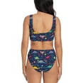 thumbnail image 3 of Rocae Dinosaur Flowers for Bikini Set for Women Two Piece Sexy High Swimsuits Split Crossover Bikini Small, 3 of 9