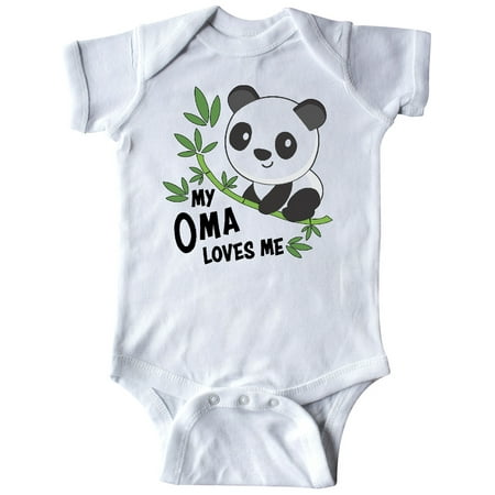 

Inktastic My Oma Loves Me- cute panda Gift Baby Boy or Baby Girl Bodysuit