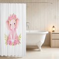 thumbnail image 3 of Erosebridal Baby Elephant Shower Curtain 72Wx72L for Girls, Pink Floral Waterproof Bathroom Curtain, 3 of 5