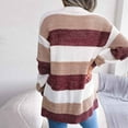 thumbnail image 4 of Womens Fall Fashion 2022! QLEICOM Sweaters for Women, Women's Fashion Autumn Winter Stripes Long Sleeve Cardigan Sweater Coat Tops On Clearance, 4 of 6