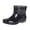 Black, variant on EKVAHL Women's Waterproof Rubber Rain Boots Non‑Slip Ankle Booties Polka Dot Printed Pull‑On Short Boots for Farming Boating Outdoor Rainy Day Black
