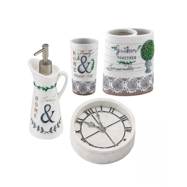 Avanti Modern Farmhouse 4 Pc Bath Accessory Set